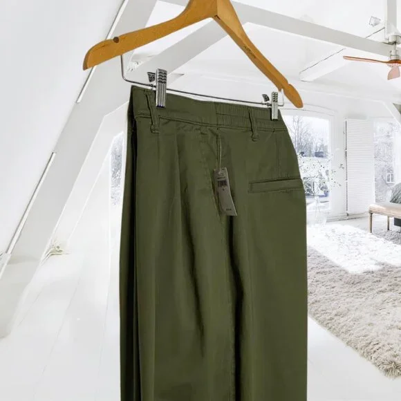 GAP Women's Army Green Trousers - High Rise - Size 18 - NWT Stretch Cotton Pants - Picture 4 of 12